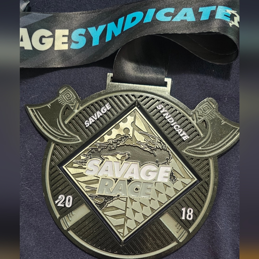 2018 Savage Race Medal With Maryland Ax Pin